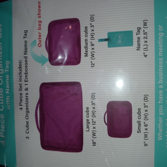 Bon Voyage 4 Pc Cube Organizer Set NWT - Picture 4 of 5